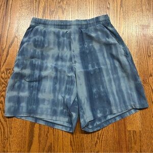 Lululemon Blue Dye Print Pace Breaker Shorts 7" Linerless Men's Approx S/M